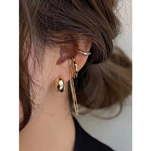 фото Серьги каффы, золотистый milma accessories
