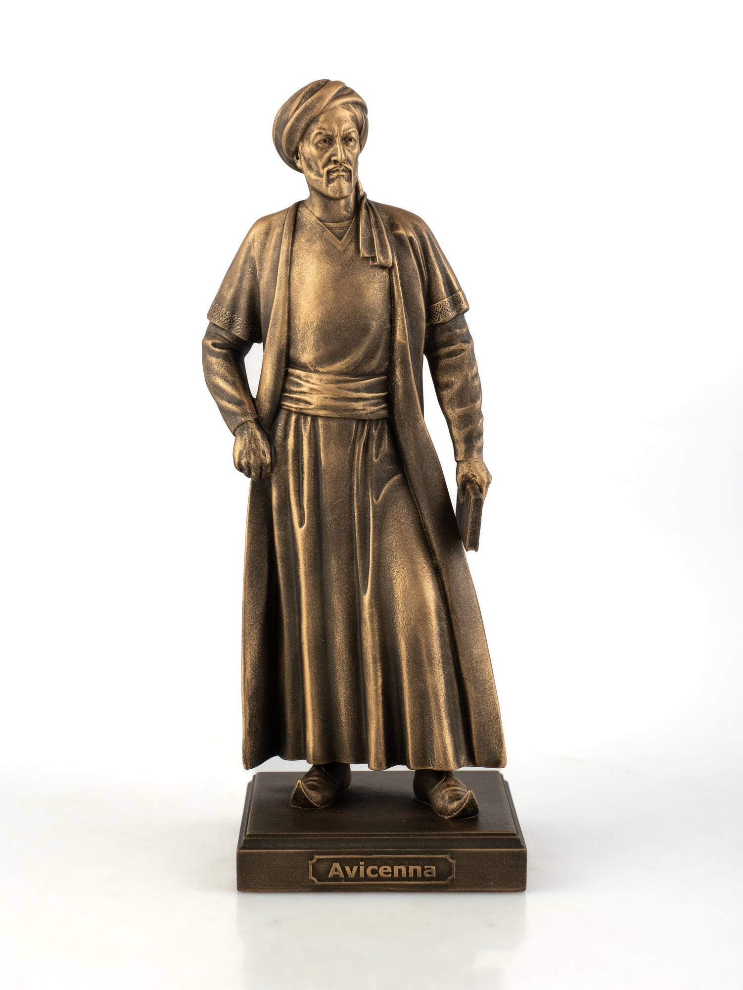 Статуэтка Авиценна, литьевой мрамор, высота 20см, цвет патина бронза