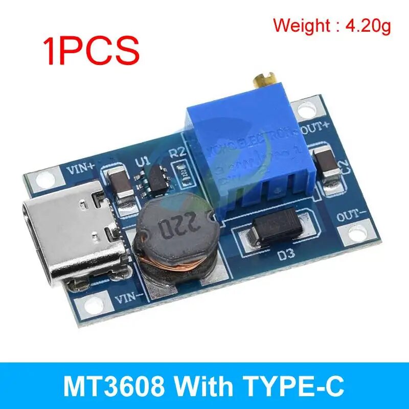 TZT MT3608 DC-DC повышающий модуль питания, 1PCS MT3608 TYPE-C