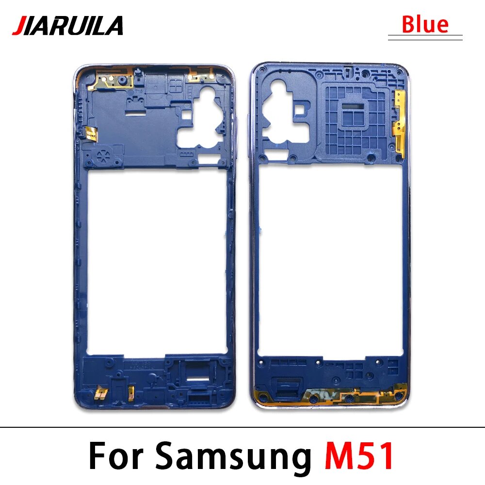 Новый для Samsung M54 M51 M62 F62 M23 M52 M53 5G M236B M536 Средняя рамка Задняя панель Держатель корпуса Запасные части M51 Blue