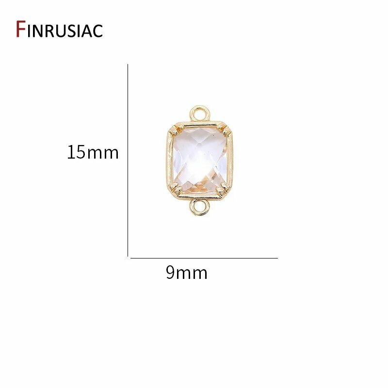 Ювелирные застежки FINRUSIAC, 14К золото, кристаллы, champagne, 2 шт
