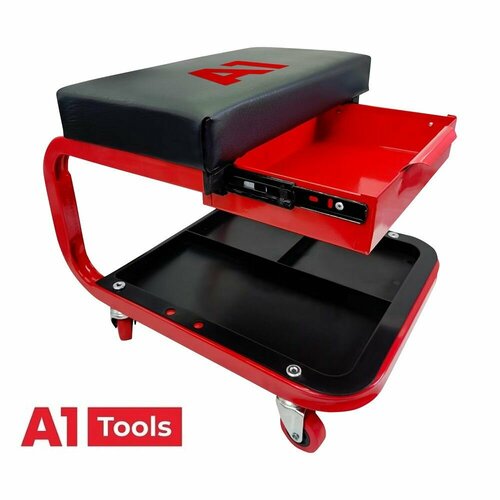 фото Сиденье a1 tools, для детейлера, с выдвижным ящиком, колеса для перемещения