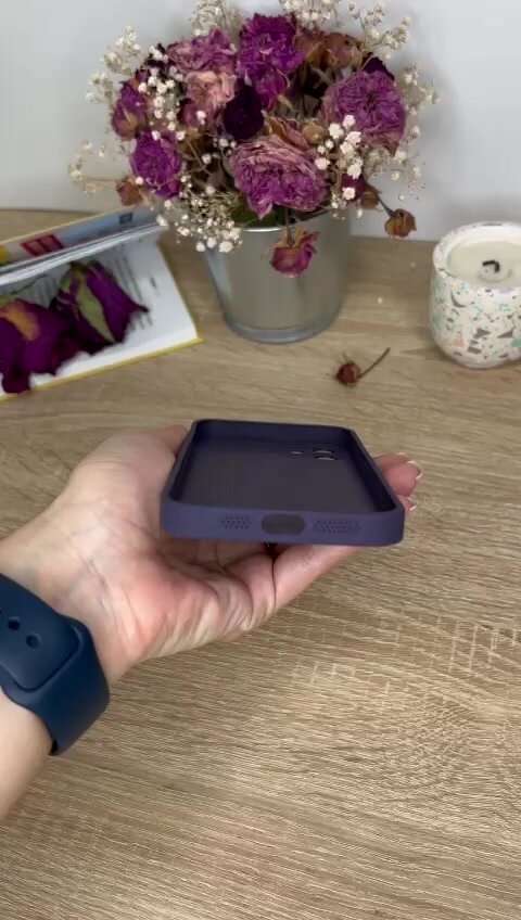 Чехол матовый стеклянный на iPhone 12 Фиолетовый — фото 1