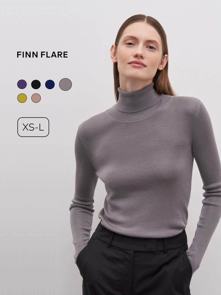 Водолазка FINN FLARE Лонгслив, размер L, , серый