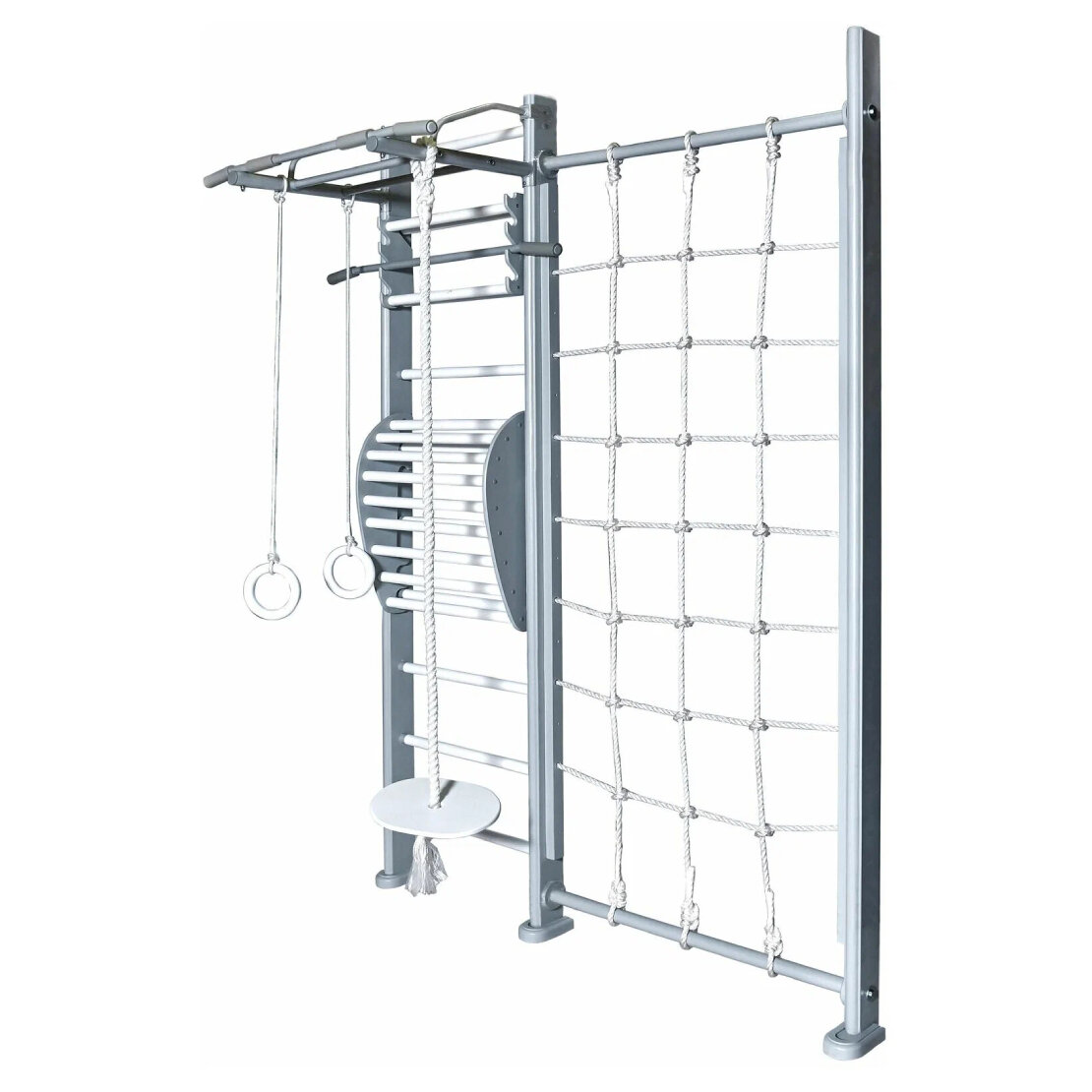 Детский спортивный комплекс PERFETTO SPORT "Scala in legno con rete 1"grigio PS-127