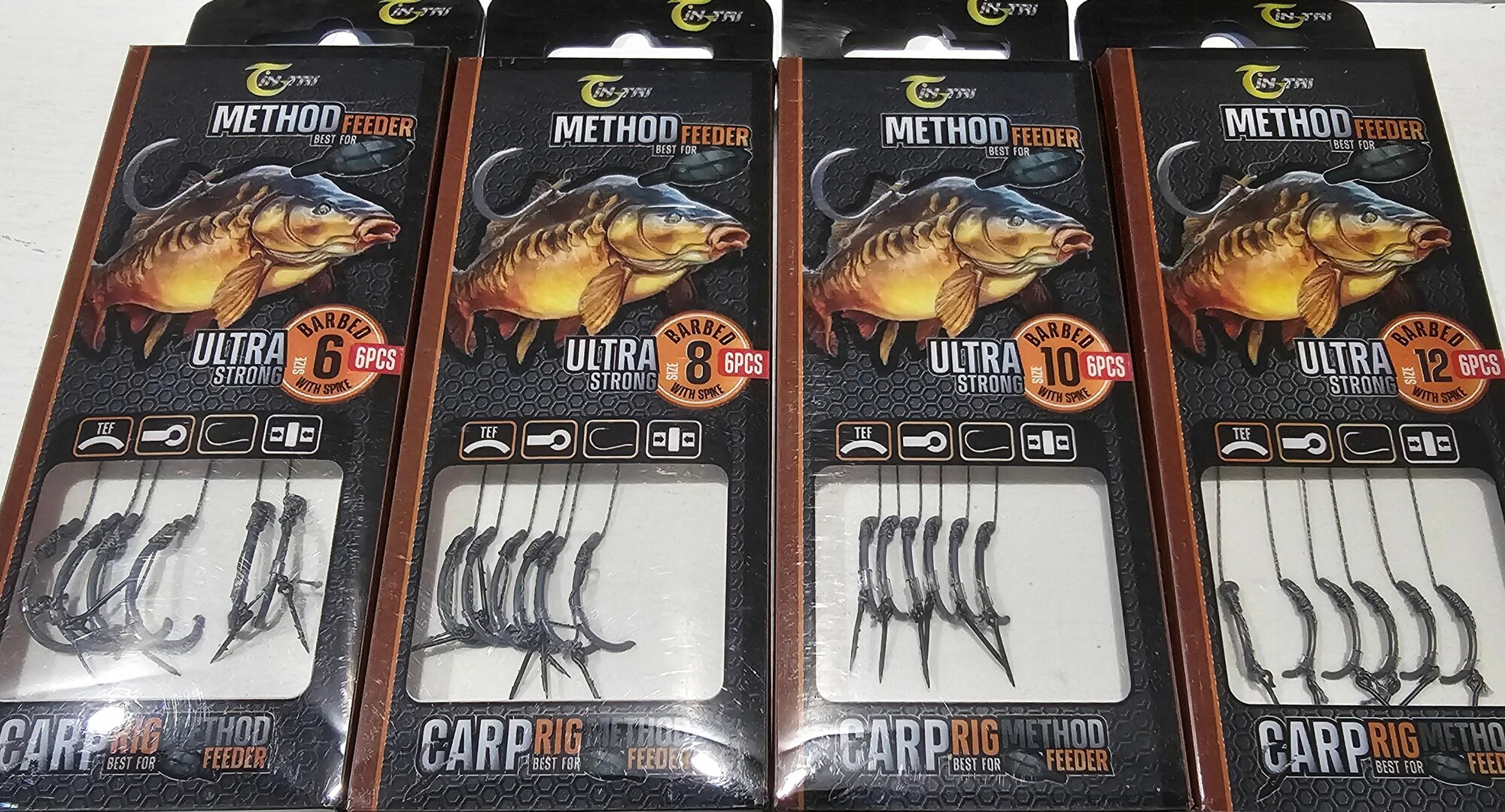 Поводок оснащенный для ловли метод фидер, с иглой №6 (6 штук)