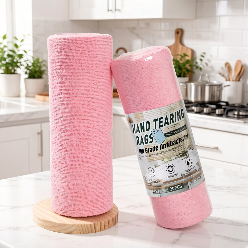 Многофункциональное полотенце для влажной и сухой уборки lazy rag-powder 25*25 см в рулоне из 20 штук