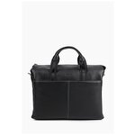 Сумка-портфель Duffy, сумка деловая, цвет черный, натуральная кожа. - изображение
