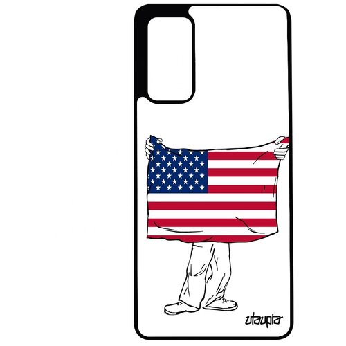 фото Чехол на телефон samsung galaxy s20fe, "флаг соединенных штатов с руками" патриот utaupia