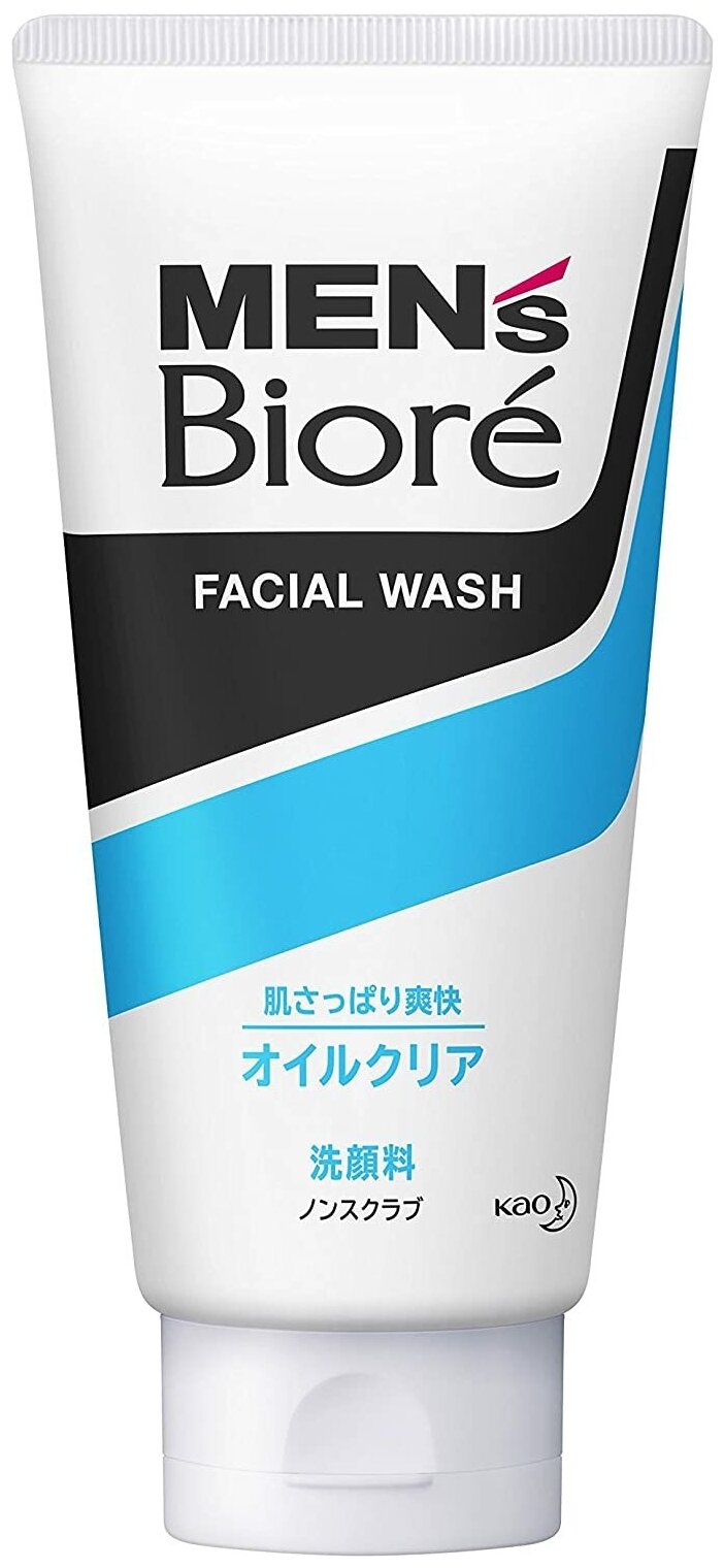 Kao Пенка-скраб Men's Biore Oil Clear Face Wash, 130 мл/130 г