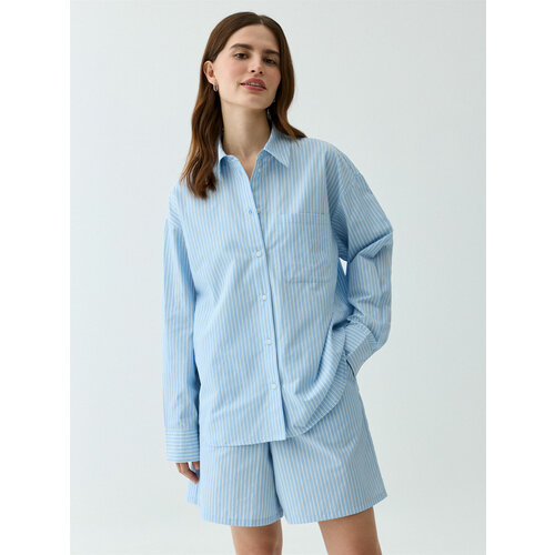 Рубашка Sela, размер XL INT, голубой рубашка sela размер xl голубой