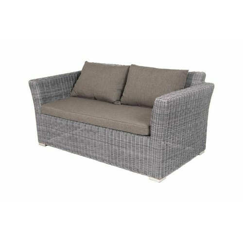 Капучино диван из искусственного ротанга двухместный, цвет графит диван из искусственного ротанга 4sis капучино двухместный серый