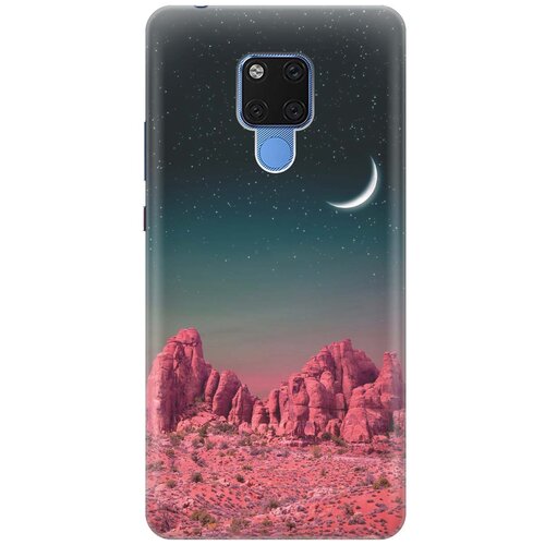 фото Gosso ультратонкий силиконовый чехол-накладка для huawei mate 20 x с принтом "месяц над розовыми горами"