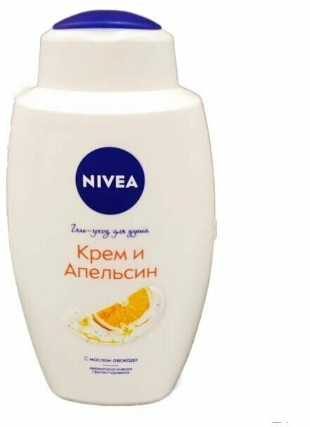 Крем-гель для душа, Nivea, крем и апельсин, 750 мл