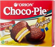 Пирожное Orion Choco Pie Original, суфле, шоколад, 360 г