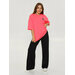 Костюм LOVETEX.STORE, футболка и брюки, повседневный стиль, оверсайз, карманы, трикотажный, размер 56-58, розовый