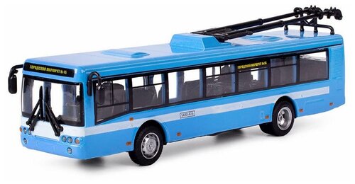 Троллейбус Play Smart ЛиАЗ 5292 (6407) 1:72, 16.5 см, синий/белый