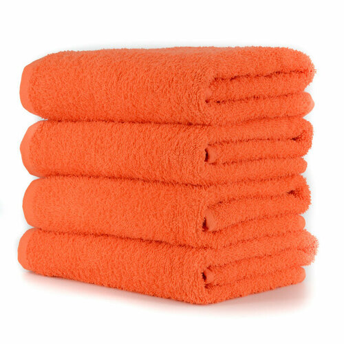 Набор полотенец махровых 4шт 30х50см для рук, оранжевый
