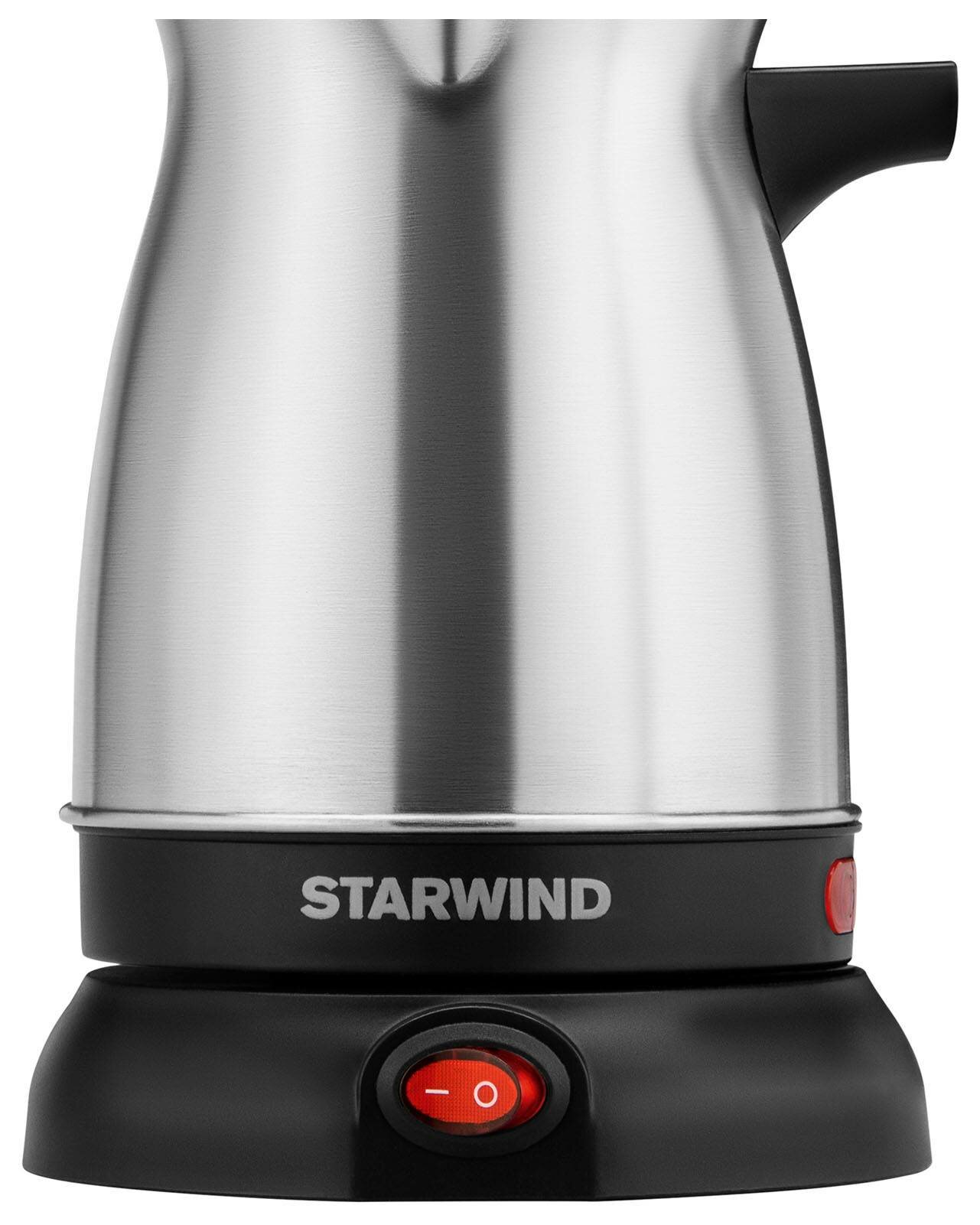 Кофеварка Электрическая турка Starwind STS6054 серебристый/черный