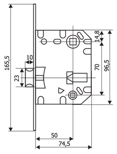 Защелка сантехническая PUERTO 1070B Латунь блестящая - фотография № 3