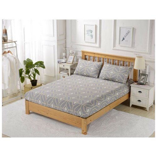 фото Простынь на резинке valtery pct-r-281 / 180 х 200 см / сатин