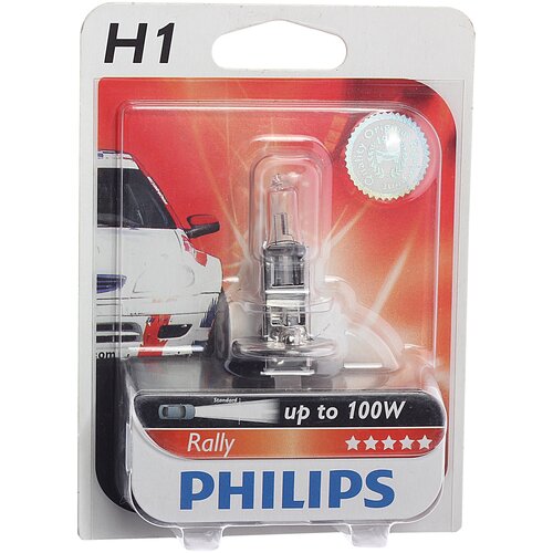 Лампа автомобильная галогенная Philips Rally 12454RAB1 H1 100W 12V 1 шт.