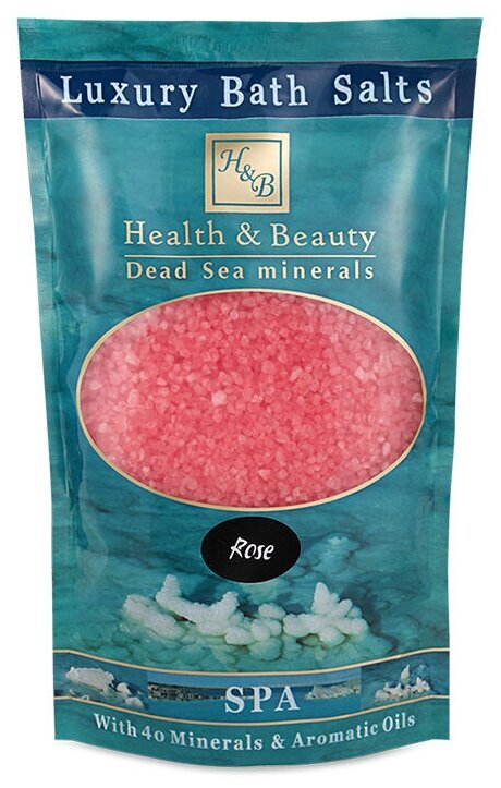 Health & Beauty Соль Мертвого моря для ванны розовая Роза, 500 г, 500 мл