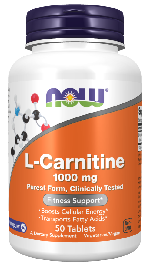 NOW L-Carnitine, L-Карнитин 1000 мг - 50 таблеток