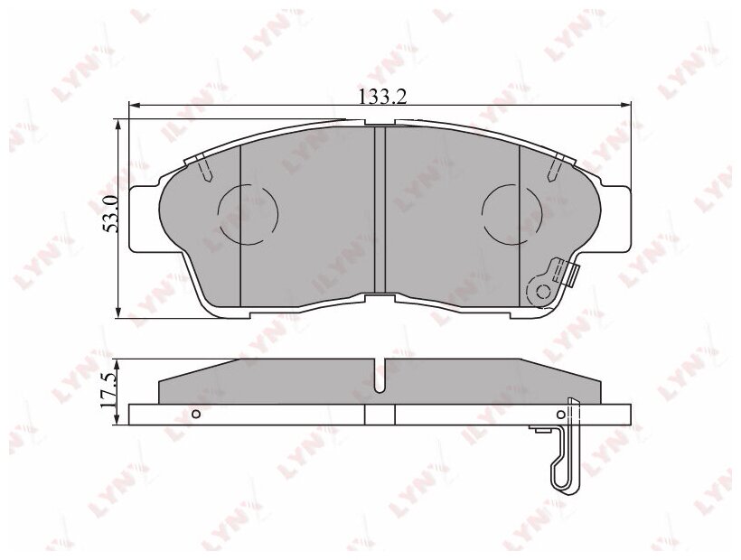 Колодки тормозные дисковые перед LYNXauto BD-7516