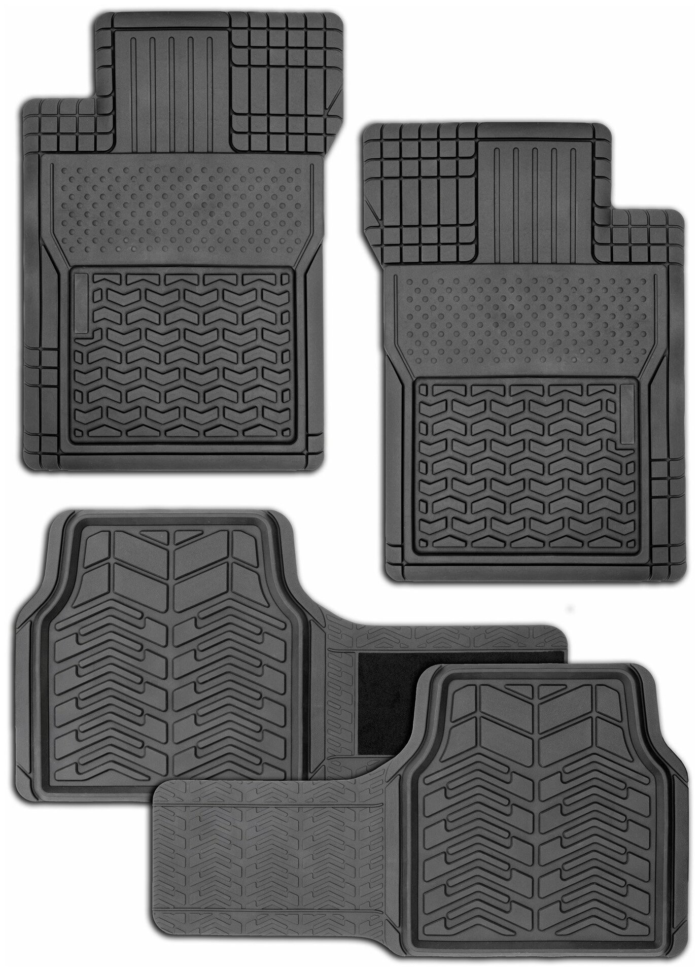 Коврики-ванночка 4 предметмета вырезаемые Autoprofi черные FIX-520 BK