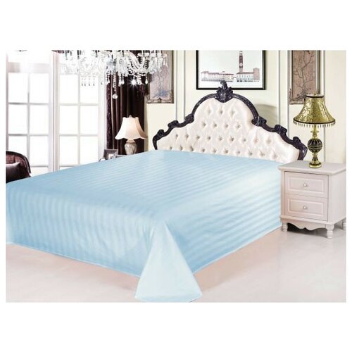 фото Простынь без резинки valtery prc-32 / 160 х 220 см / страйп-сатин