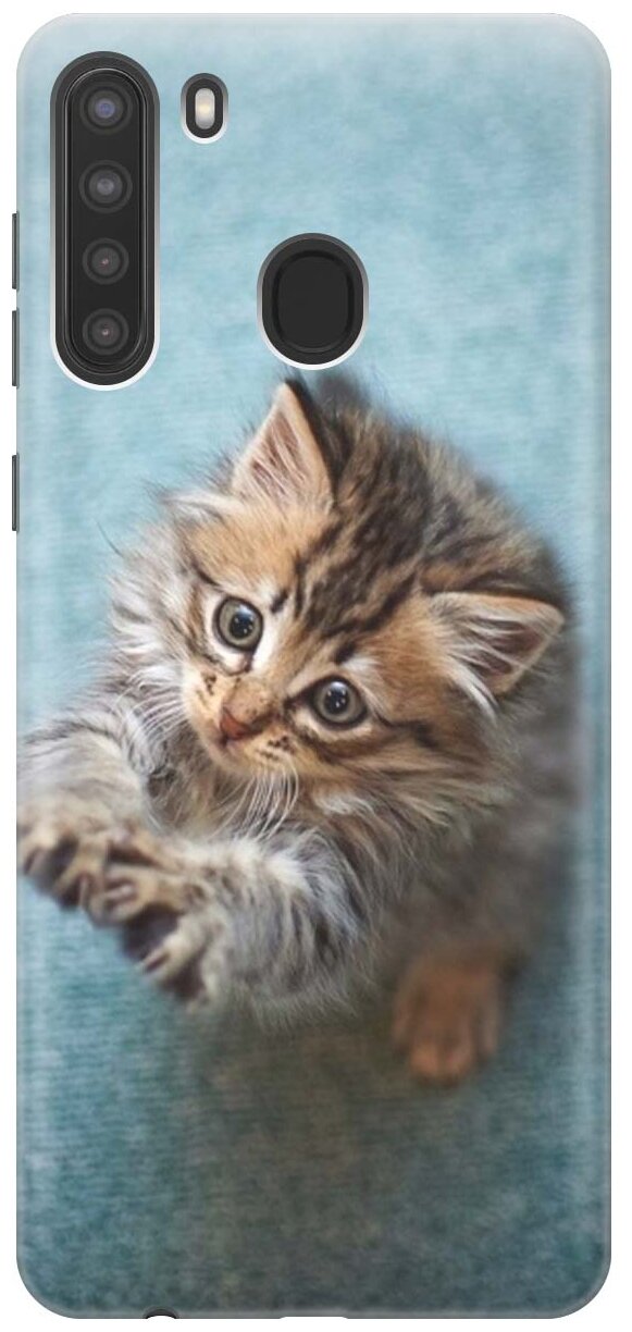 RE: PAЧехол - накладка ArtColor для Samsung Galaxy A21 с принтом "Котёнок на голубом"