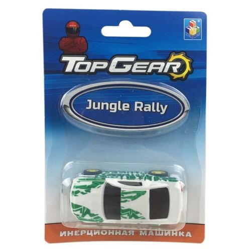 Легковой автомобиль 1 TOY Top Gear Jungle Rally (Т10325), 8 см, белый машинки и мотоциклы 1toy top gear midnight rider т10330