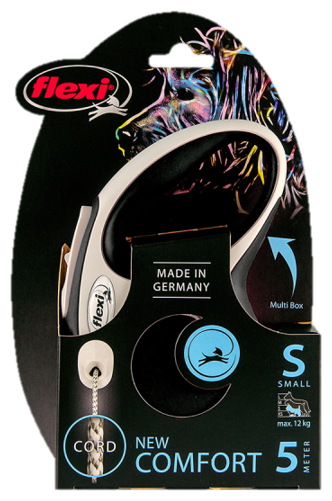 FLEXI NEW COMFORT CORD тросовый поводок рулетка для животных 5 м размер S черный (1 шт) - фотография № 2