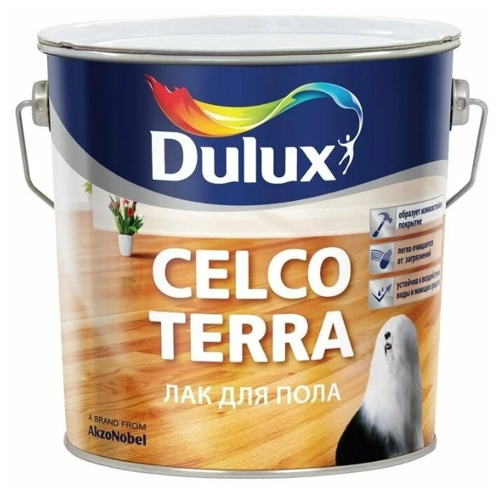 Лак Dulux Celco Terra 90 алкидно-уретановый бесцветный 2.5 л