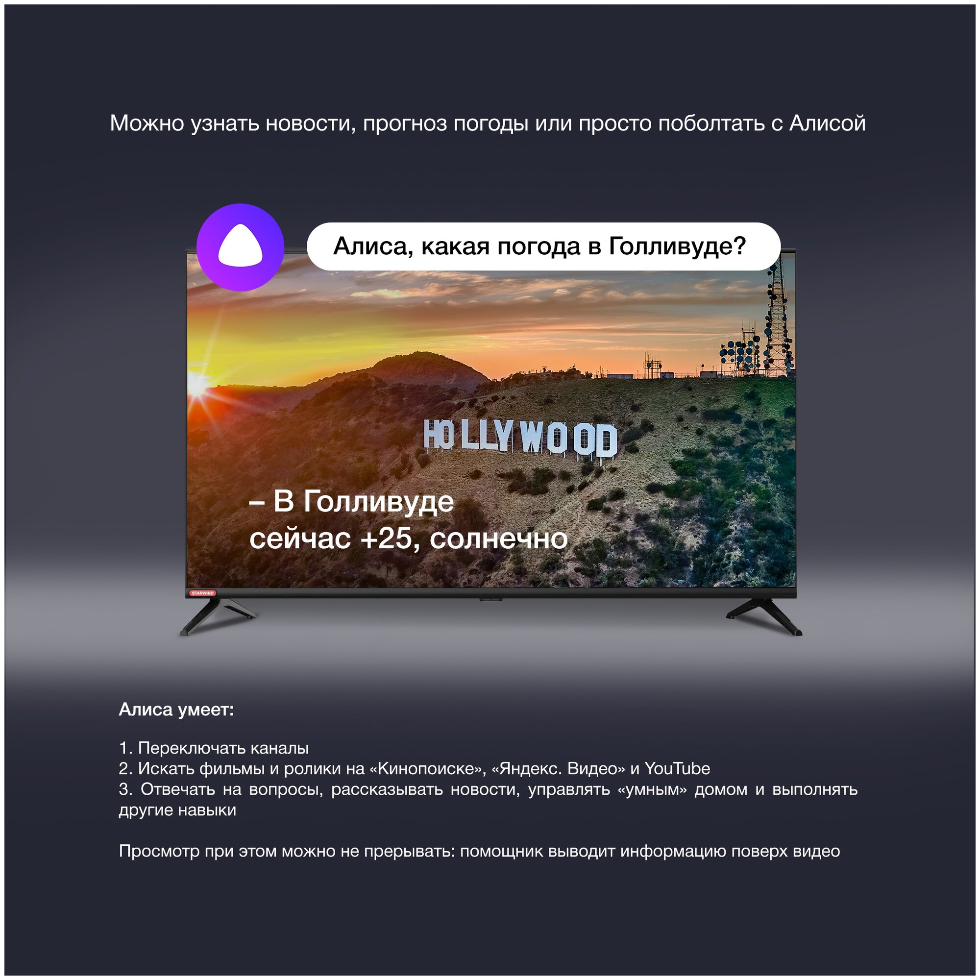 Телевизор Starwind Яндекс.ТВ SW-LED55UG400, 55", LED, 4K Ultra HD, стальной - фото №16