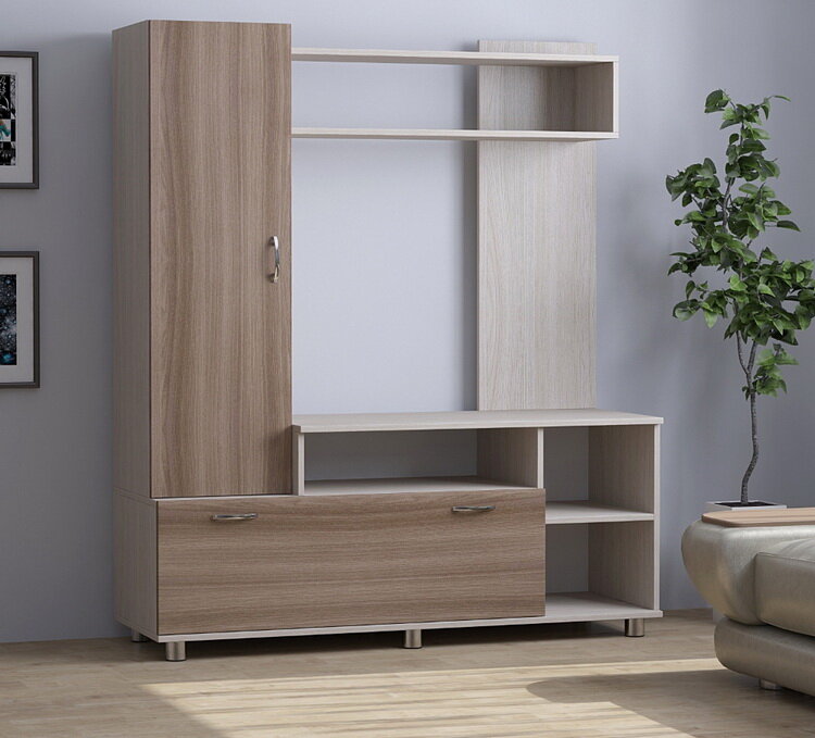 ТВ тумба Мебелинк 900-01 Ясень Шимо 130*160*45