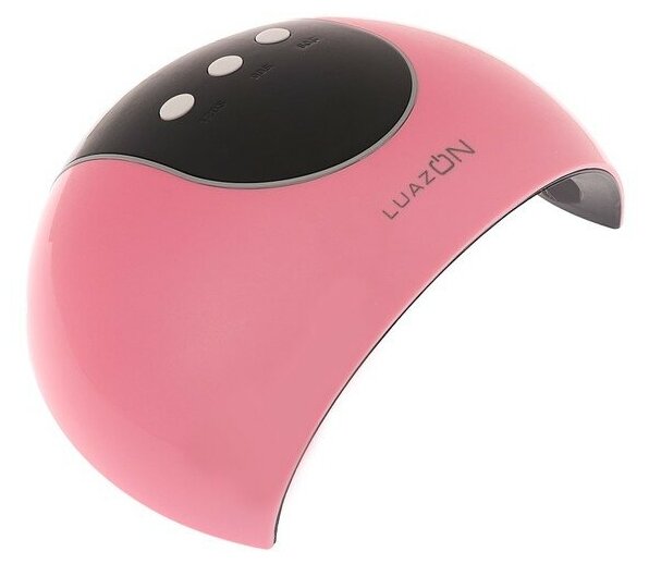 Лампа для гель-лака LuazON LUF-17, LED, 24 Вт, 8 диодов, таймер 60-90-120 с, USB, розовая