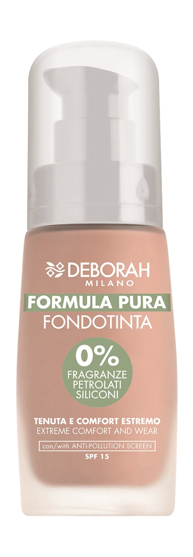 Стойкая тональная основа для лица Deborah Milano Formula Pura Foundation SPF 15 30 мл .