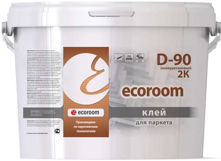 Экорум D-90 клей для паркета (10кг) / ECOROOM D-90 полиуретановый клей для паркета (10кг)