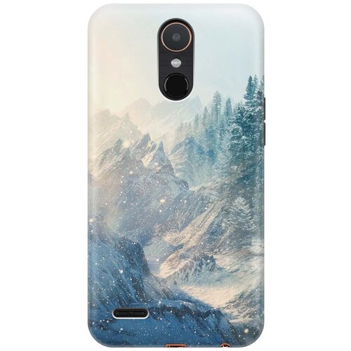 фото Cиликоновый чехол на lg k10 2017 / элджи к10 2017 с принтом "снежные горы и лес" gosso