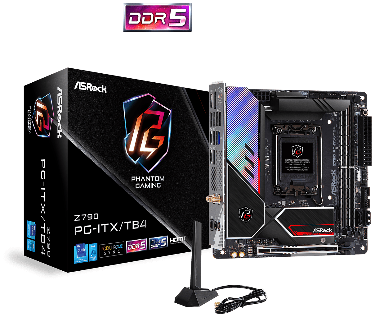 Материнская плата mini-ITX ASRock (LGA1700, Z790, 2*DDR5 (6800), 3*SATA 6G RAID, 3*M.2, PCIE, 2.5Glan, WiFi, BT, HDMI, DP, 2*Thunderbo - фото №4