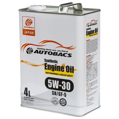 фото Синтетическое моторное масло autobacs synthetic engine oil 5w-30 sn/gf-5, 4 л