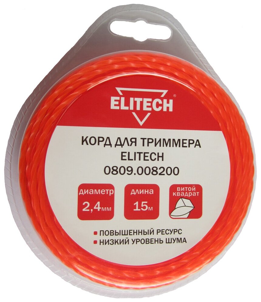 Леска Elitech 0809.008200 (2.4 мм, 15 метров)