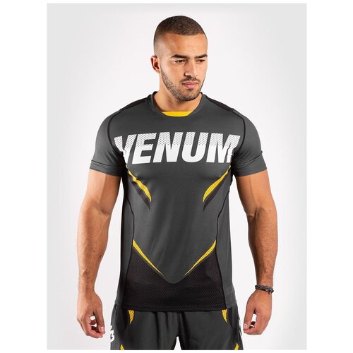 фото Футболка venum one fc impact dry tech grey/yellow m