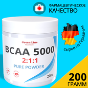 BCAA 2:1:1, БЦАА для набора массы, выносливости и восстановления, 200 грамм ВСАА порошок, powder, аминокислоты