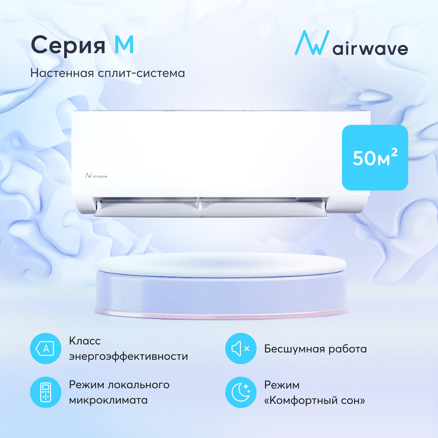 Настенная сплит-система Airwave AWM18H-I/AWM18H-O, для помещений до 50 кв. м.