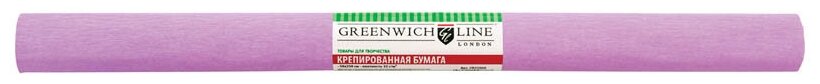 Бумага крепированная Greenwich Line, 50*250см, 32г/м2, светло-сиреневая, в рулоне, пакет с европодвесом