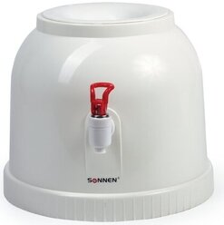Кулер-водораздатчик для воды (диспенсер) настольный Sonnen TS-01 для дома и офиса, без нагрева и охлаждения, 1 кран, белый, 452417
