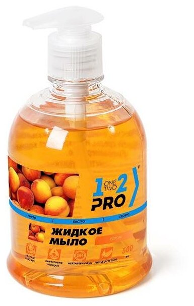 1-2 PRO Мыло жидкое Персикперсик, 500 мл, 500 г